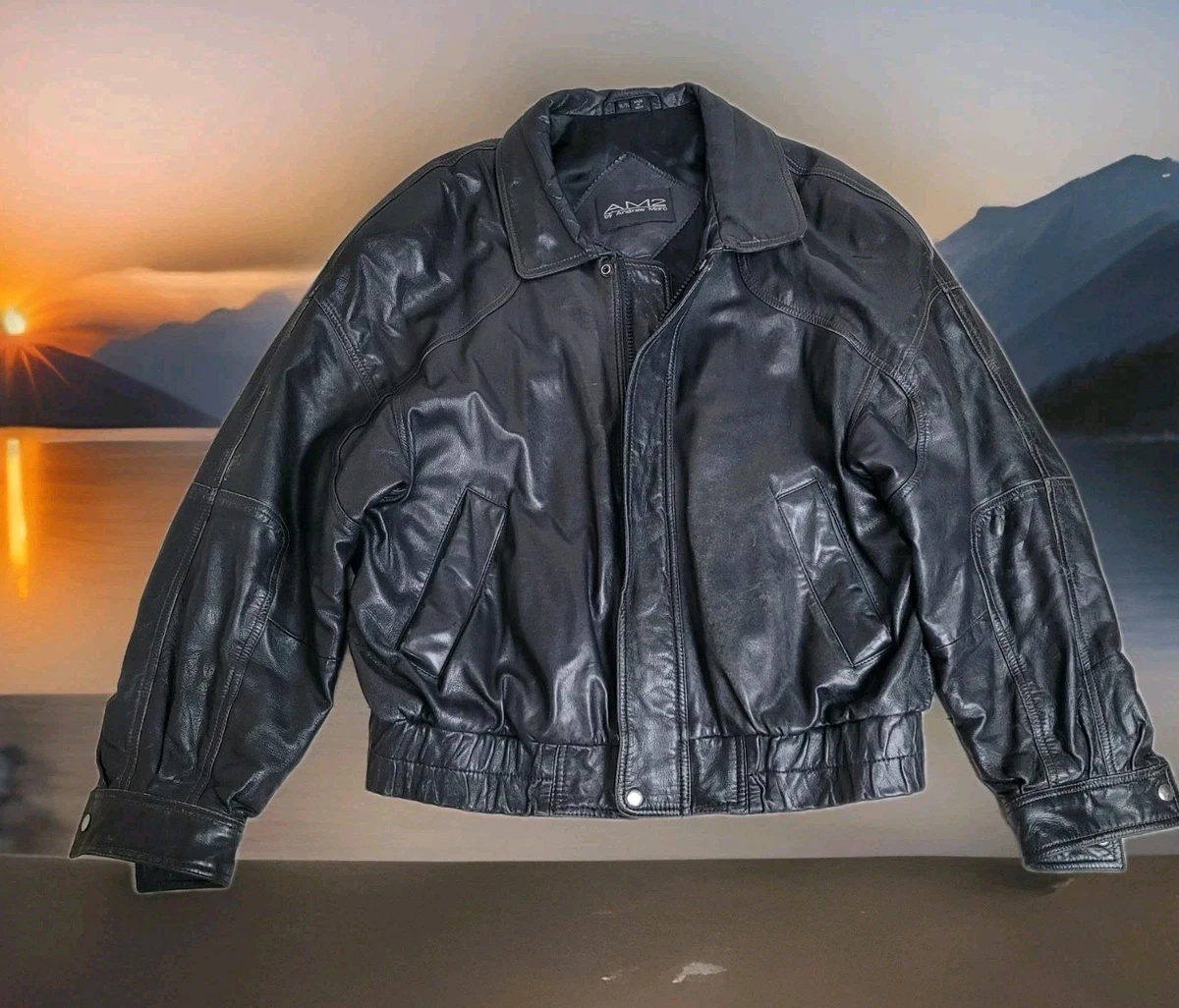 ANDREW MARC本切羽黒レザージャケット シングルブレスト Andrew Marc Coats, Jackets & Vests Leather Outer Shell for Men for