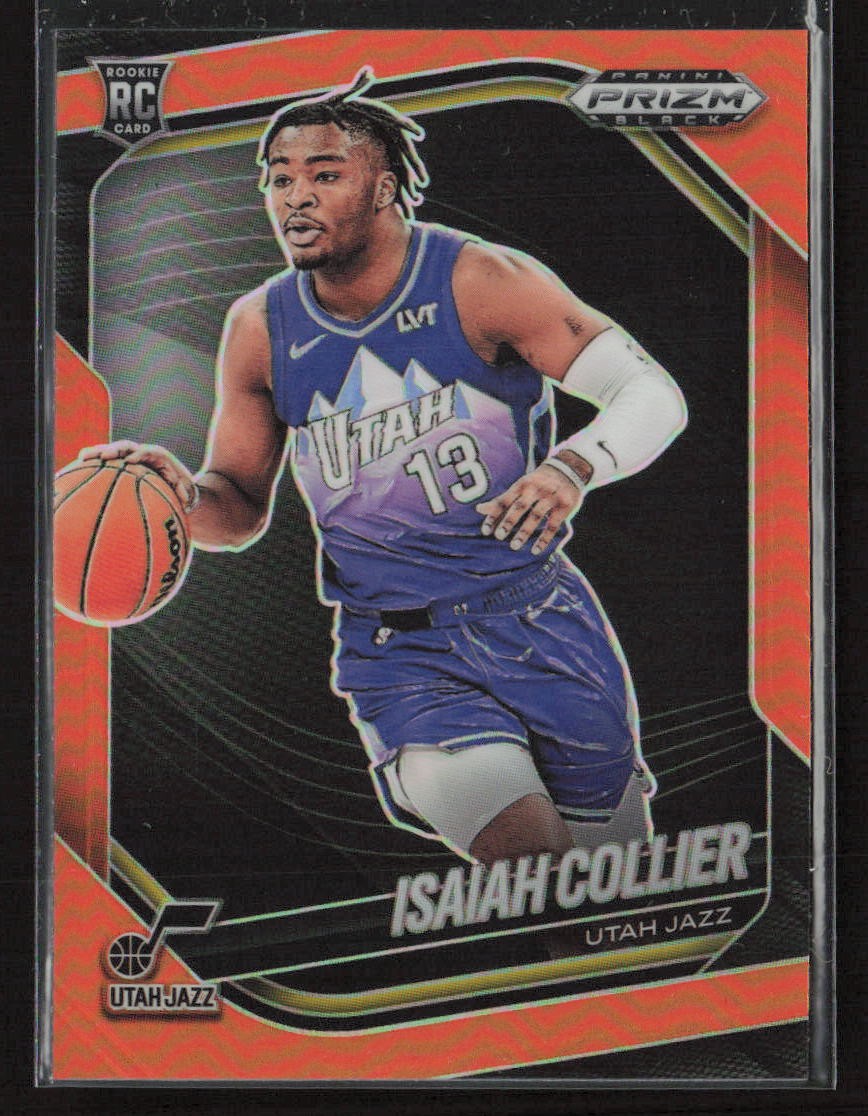 Isaiah Collier 2024-25 Panini Prizm Black #32 Orange /49 Utah Jazz