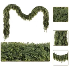 Christmas Cedar Garland Artificial Real Touch Thickness Realistic Greenery Pine