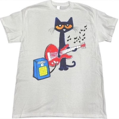 Vintage Style Y2K Pete The Cat Playing Guitar Graphic Reprint T-shirt Gift