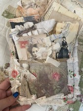 LARGE VINTAGE EPHEMERA POCKET - Handmade Junk Journal Supplies - 20 Pieces