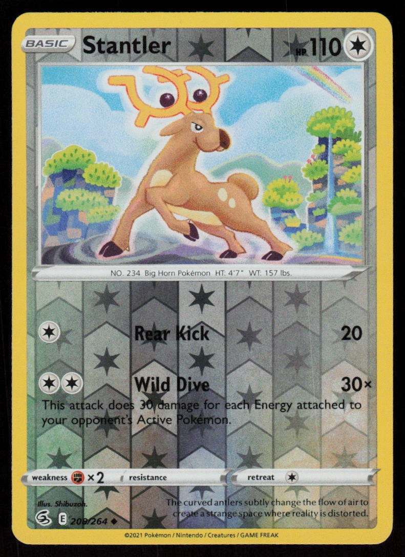 Stantler 208/264 Uncommon Fusion Strike Pokemon Reverse Holo Near Mint