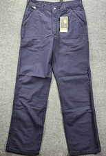 Carhartt FR Pants 32x32 Navy Blue Original Fit Duck Canvas Straight Leg Workwear