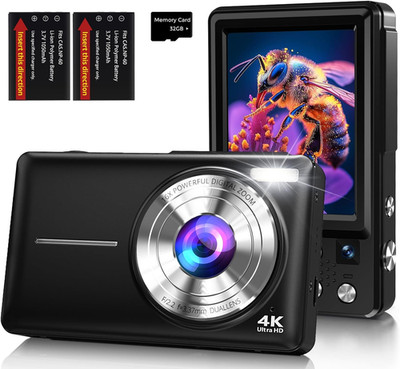 4K Digitalkamera 64MP Autofokus Dual Objektiv 2.8 Zoll Display 16X Zoom 32GB Kar