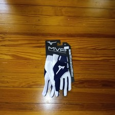 Pair of MIZUNO MVP Baseball Batting Gloves Size Youth Medium Navy Blue - White