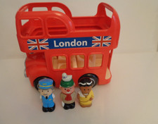 ELC Happyland London Red Double Bus 3 x Figures Sounds please read