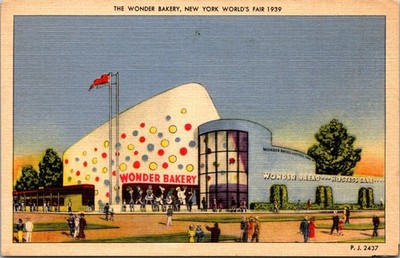 The Wonder Bakery New York World's Fair 1939 Postcard Wonder Bread, Hostess Cake