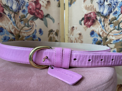 Vtg 90's Coach Baby Pink Hang Tag Women's Genuine Leather Belt