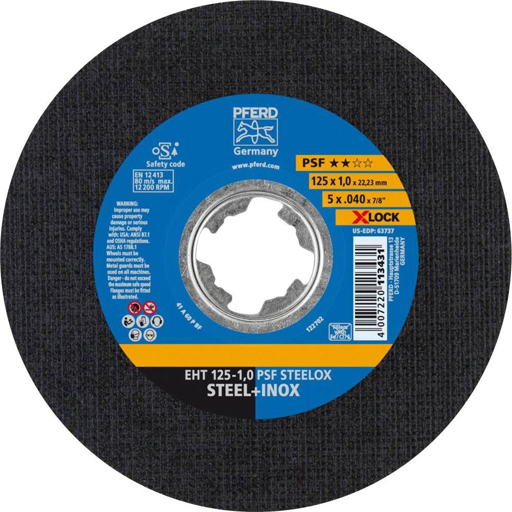 PFERD PSF SteeLox Cutting Disc 125mm steel/INOX 25pcs