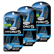 Schick Hydro 5 Disposable Razors for Men with Flip Beard 9 Count (Pack of 1) 