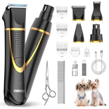 Small Dog Grooming Kit, 4 in 1 Electric Cordless Dog Paw Trimmer with Nail Gr...
