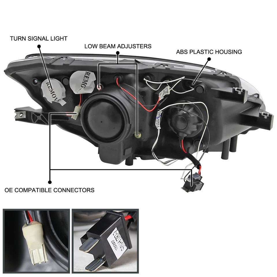 Black Fits 2000-2003 Honda S2000 AP1 HID Type LED Halo Projector Headlights Lamp - Изображение 4 из 4