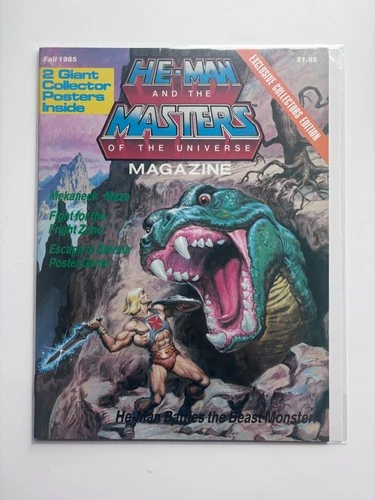Masters of the universe magazine #4 FALL 1985 WITH POSTER he-man Movie Vintage