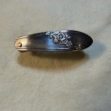 Vintage Silverware Hair Barrette, Spoon Jewel...