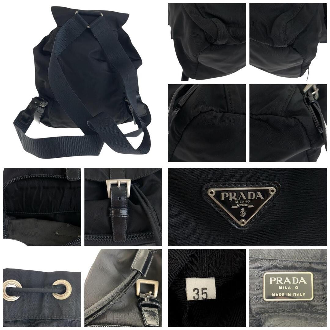 PRADA Tessuto black triangular logo mark backpack… - image 3