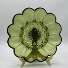 Vintage 1972 Anchor Hocking Fairfield Avocado Green Egg Plate