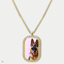 Gorgeous Cute German Shepherd Dog Breed Fashion Pendant Necklace Chain Printed D