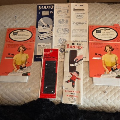 Sears Bondex Dritz Smith Vintage Iron-On Mending Tape Fabric Hot Iron Tape Lot