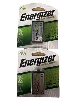 2 Pack Energizer 9V Rechargeable Battery NH22NBP NiMH 8.4V- 175mAh,