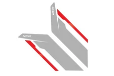 APR Passenger and Driver Side Sideburns Sticker Silver Section with Red Stripe
