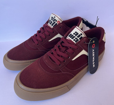 Airwalk Men's Huntington Sneakers, Size 8 Shoes Skateboard Skate Maroon NWT
