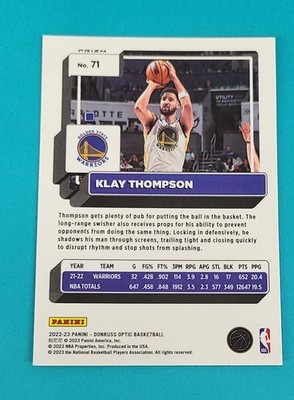 2022-23 Donruss Optic Hyper Green #71 Klay Thompson Warriors