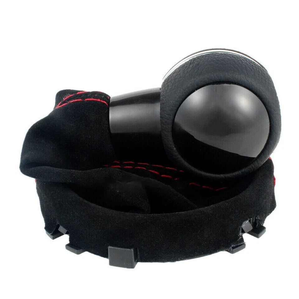 Bota de perilla de cambio de marchas manual de 6 velocidades línea roja para Mini Cooper R56 R57 R58 cupé Foto 3 de 4