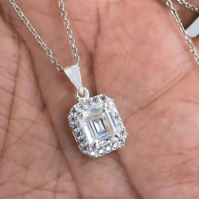3.50 Ct Certified Diamond Pendant in 925 Silver for Black Friday Jewelry