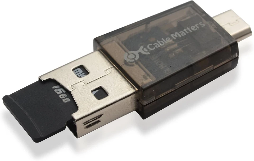 Cable Matters Nano 2 en 1 lector de tarjetas microSD con OTG Foto 3 de 4