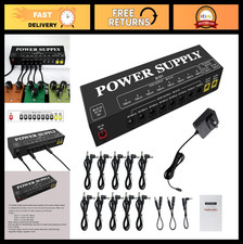 10 Isolated Outputs Guitar Pedal Power Supply, 9V/12V/18V, Low Noise, Compact De