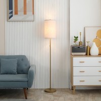 Homcom Stehlampe Wohnzimmer Stehleuchte Mit Leinen Lampenschirm, Cremeweiß