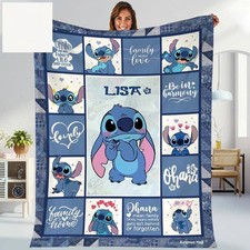 Personalized Disney Lilo And Stitch Family Mean Love Fleece Blanket