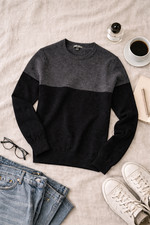 Slate  Stone 100 Wool Crewneck Sweater Men  s Small Charcoal Unisex