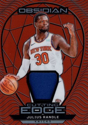 2023-24 Obsidian Cutting Edge Mem Orange Flood 18 Julius Randle Jersey/99 BSK