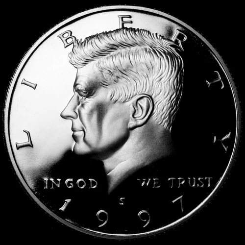 1997 S  Kennedy Mint Silver Proof Half Dollar from Original U.S. Mint Proof Set