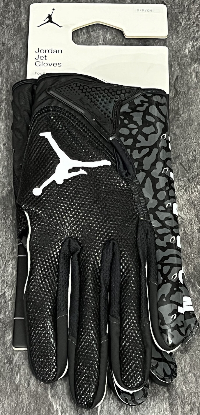 Nike Jordan Jet 7.0 Football Receiver Gloves Black Adult Size Small New