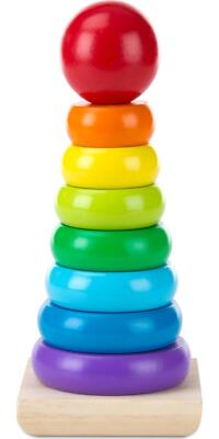 Melissa And Doug Rainbow Stacker Wooden Ring Educational Toy - Wooden Rainbow