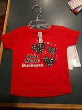 Two Feet Ahead Baby Toddler Ohio State Buckeyes Hearts T-Shirt TEE 6MONTHS  New