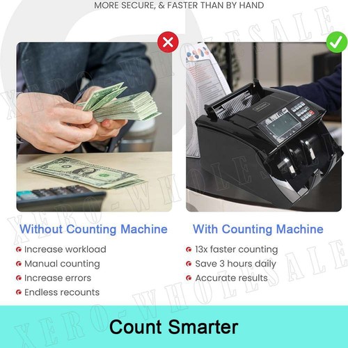 Bill Counter Money Cash Counter Machine Notes Counting Machine Automatic AU Plug - Picture 9 of 12