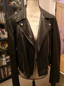 black leather jacket size 16