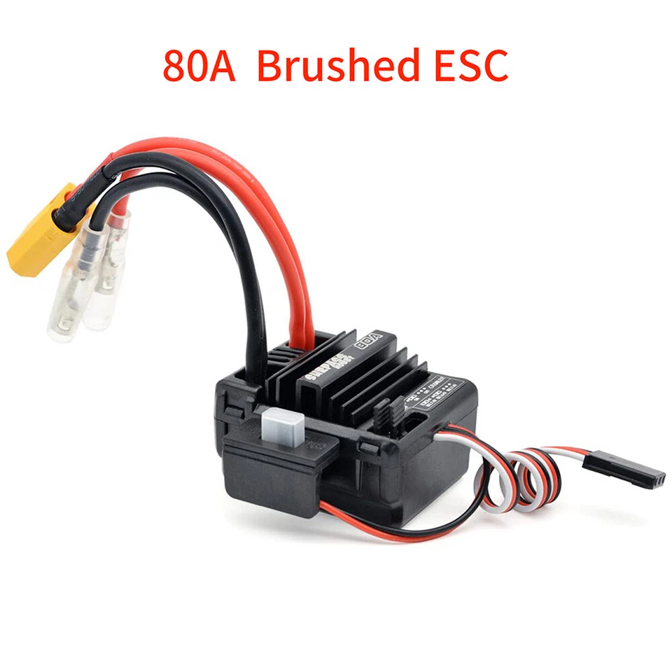SURPASSHOBBY 80A Brushed ESC for 550 Motor 1/10 1/12 RC Car Wltoys 144001 124019 - Image 4 of 4