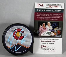 ROSS COLTON SIGNED COLORADO AVALANCHE REVERSE RETRO Puck NHL AUTOGRAPHED JSA COA