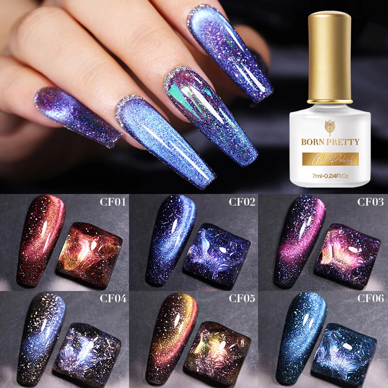 BORN PRETTY Iridescent Spar Magnetic Gel Nail Polish UV LED Shiny Super Top Coat