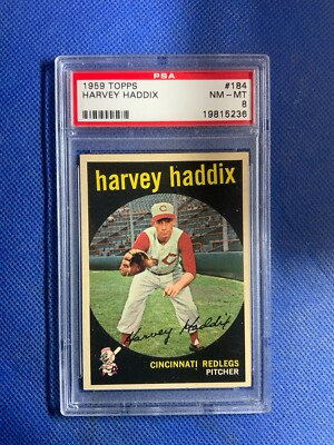 1959 Topps #184 Harvey Haddix PSA 8 Cincinnati Reds | eBay