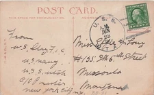 USS Utah Military Navy Ship Soldier Mail 1912 Naval Cover Vtg Postcard H14