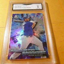 PETE PETER ALONSO METS 2018 PLATINUM PRISMATIC PRODIGIES RC # PP25 GRADED 9