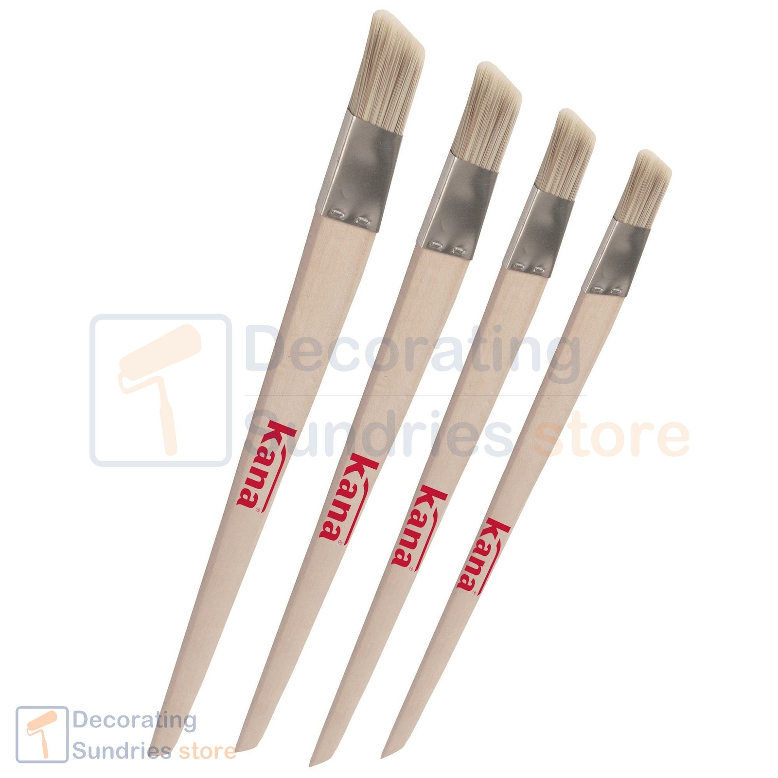 Kana Synthetic Slant Fitch 4 Piece Paint Brush Set Angled Brushes eBay