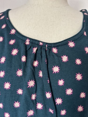 Boden Green Starburst Print Cotton Modal Fit & Flare Pullover Dress Womens 12 R - Picture 3 of 7