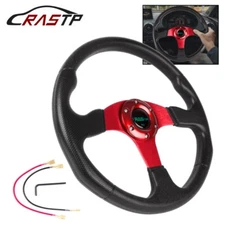13" 340mm Universal Red 6Bolt Drifting Racing Steering Wheel Aluminum