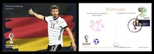 RARE Postcard 2022 FIFA World Cup QATAR Soccer Football GERMANY Thomas Muller